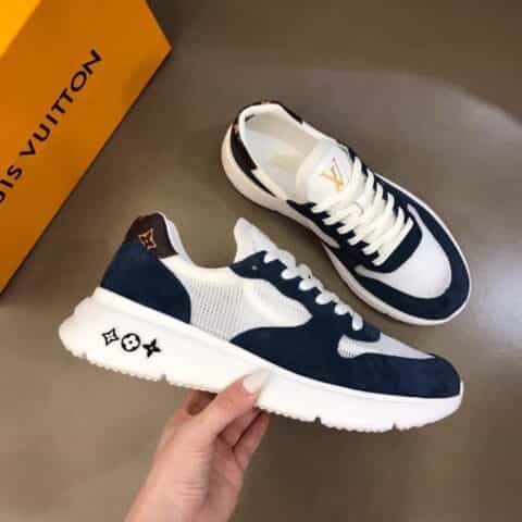 LV/路易威登 牛皮拼接透气网面新品男士高端休闲运动鞋