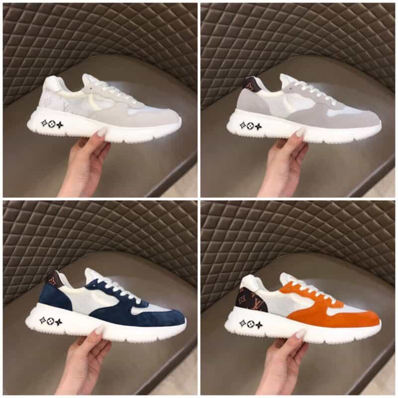 LV/路易威登 牛皮拼接透气网面新品男士高端休闲运动鞋