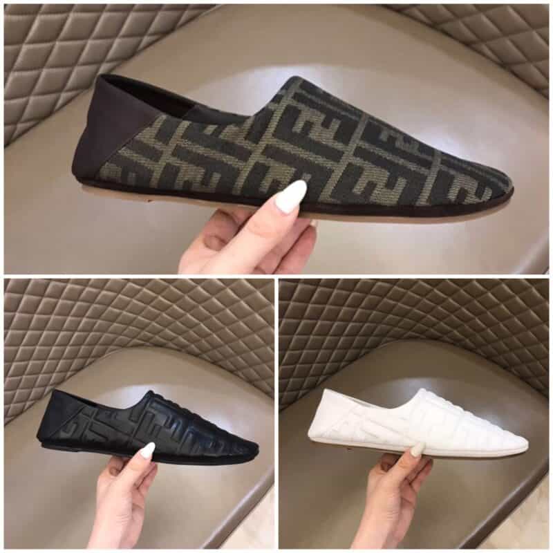 FENDI芬迪     原单级精品头层小牛皮鞋面经典男士休闲乐福鞋