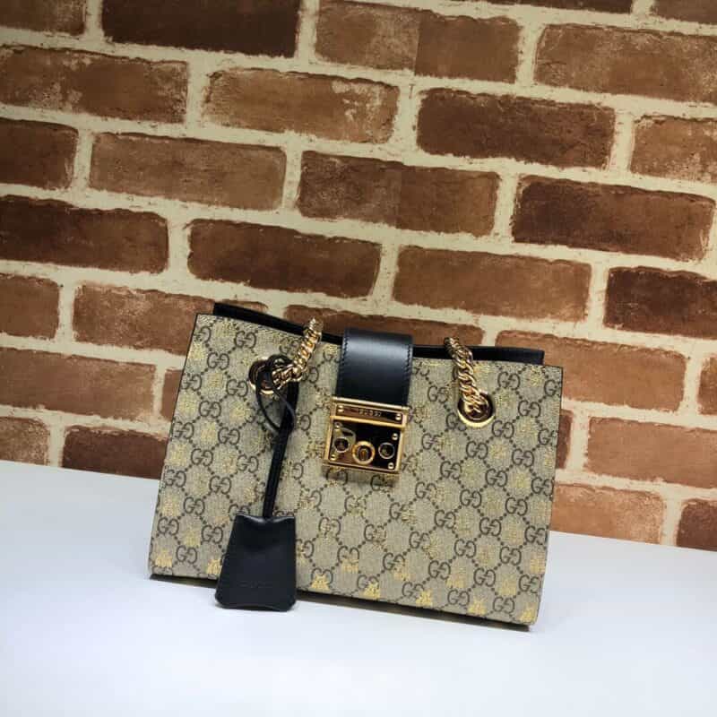 GUCCI古驰Padlock系列小号GG蜜蜂肩背包498156