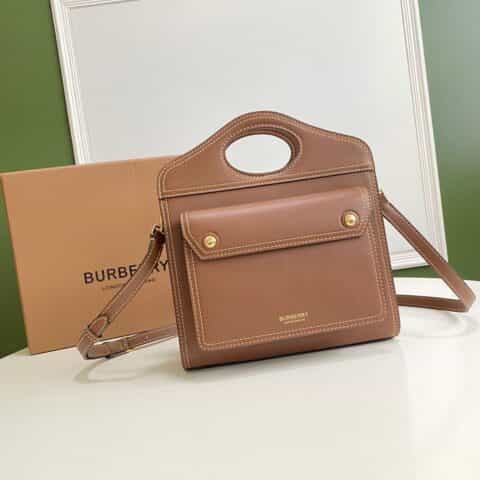 Burberry巴宝莉全皮pocket走秀限量款托特包
