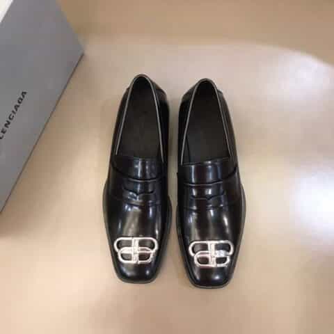 Balenciaga巴黎世家 进口原版头层牛皮材质男士BB德比鞋