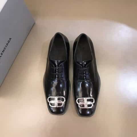 Balenciaga巴黎世家 进口原版头层牛皮材质男士BB德比鞋