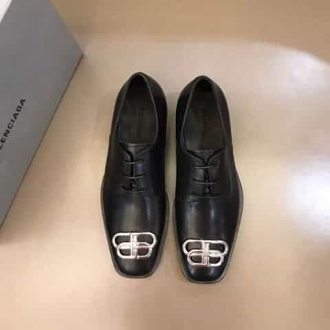 Balenciaga巴黎世家 进口原版头层牛皮材质男士BB德比鞋