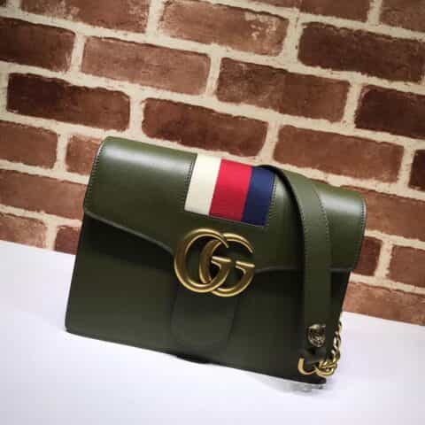 GUCCI古驰GG Marmont 织带装饰链条复古邮差包476468