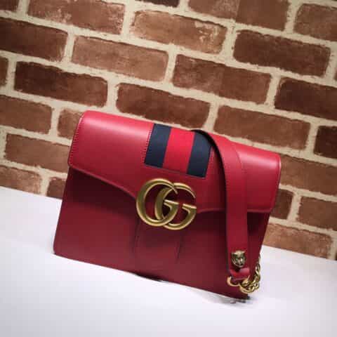 GUCCI古驰GG Marmont 织带装饰链条复古邮差包476468