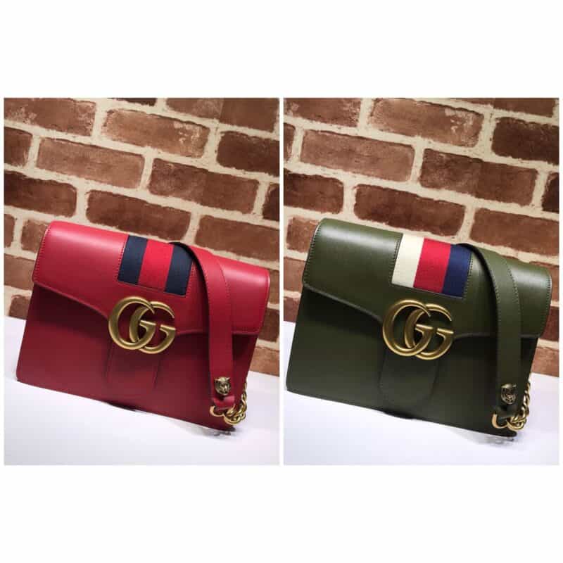 GUCCI古驰GG Marmont 织带装饰链条复古邮差包476468