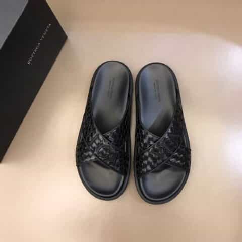 BV葆蝶家 意大利进口牛皮春夏真皮编织拖鞋