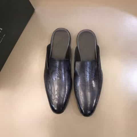 Berluti伯鲁提 进口头层牛皮高端男士半拖