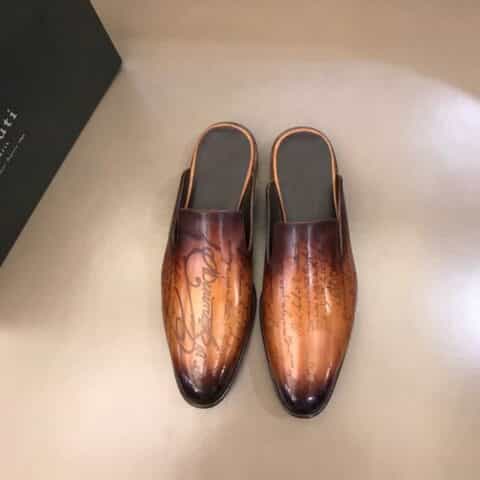 Berluti伯鲁提 进口头层牛皮高端男士半拖