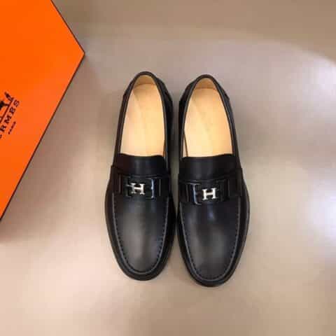 Hermes爱马仕 进口头层牛皮水染头层牛里男士商务皮鞋
