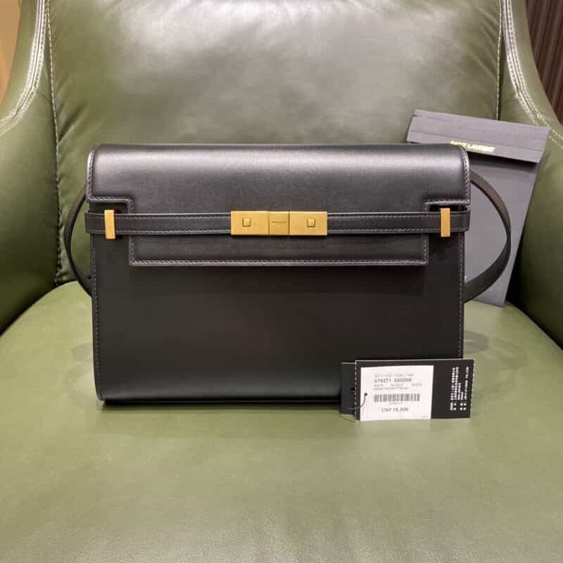 Saint laurent Ysl Manhattan黑色牙签纹曼哈顿法棍包579271