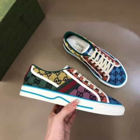 Gucci古驰 2021520特别系列1977情侣GG运动帆布鞋