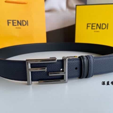 FENDI芬迪   FF徽标精湛工艺金属扣头层牛皮腰带3.5cm