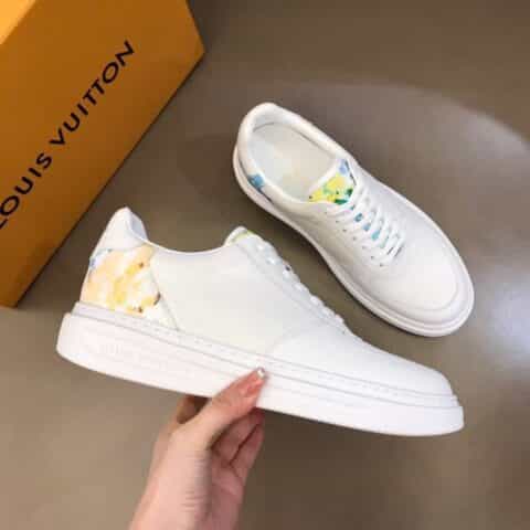 LV/路易威登 粒面小牛皮拼接帆布Beverly Hills运动鞋