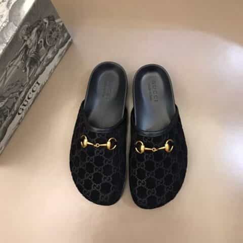 Gucci古驰 经典马衔扣G家夏季男士沙滩拖鞋