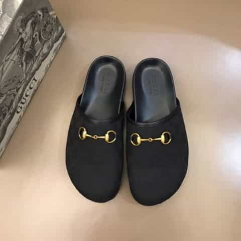 Gucci古驰 经典马衔扣G家夏季男士沙滩拖鞋