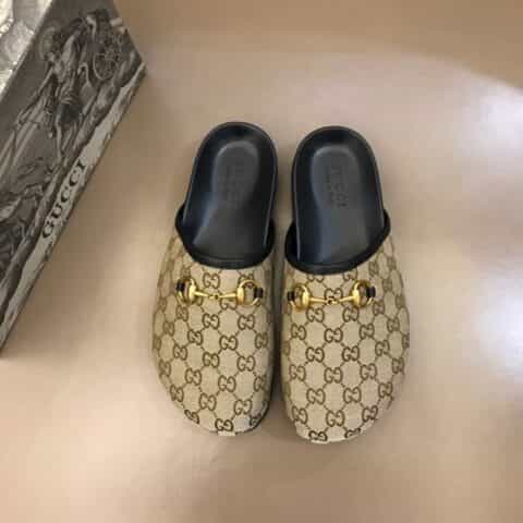 Gucci古驰 经典马衔扣G家夏季男士沙滩拖鞋