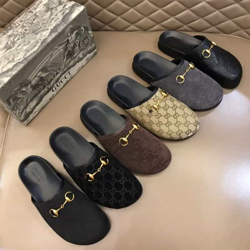 Gucci古驰 经典马衔扣G家夏季男士沙滩拖鞋