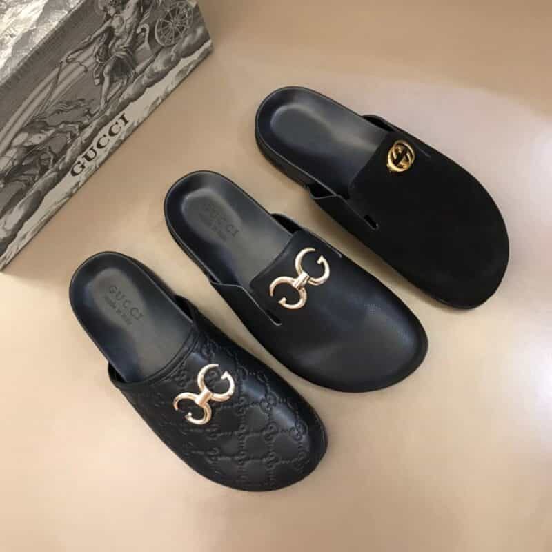 Gucci古驰 经典马衔扣G家夏季男士沙滩拖鞋