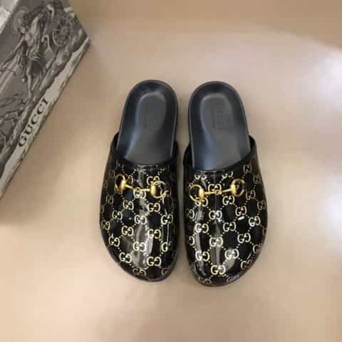 Gucci古驰 鞋面原版PVC材质G家夏季男士沙滩拖鞋