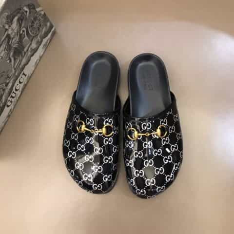 Gucci古驰 鞋面原版PVC材质G家夏季男士沙滩拖鞋