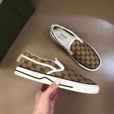 GUCCI古驰 G家 Tennis 1977系列,情侣GG运动帆布鞋