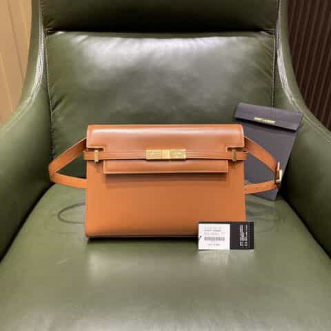 Saint laurent Ysl Manhattan焦糖色牙签纹曼哈顿法棍包579271