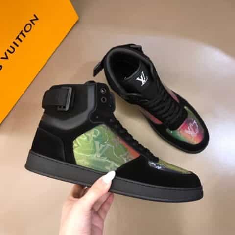 LV/路易威登 进口原单精品L 男士RIVOLI炫彩高帮运动靴