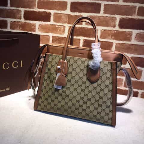 GUCCI古驰手袋购物袋 e帆布GG面料分层购物袋370822