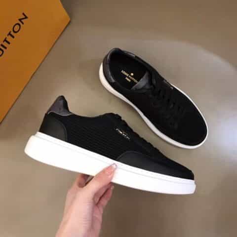LV/路易威登 牛皮拼接透气网面材质新品男士高端休闲运动鞋
