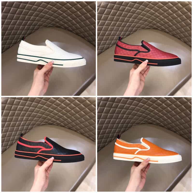 Gucci古驰 G家 Tennis 1977系列全真皮系列平板鞋