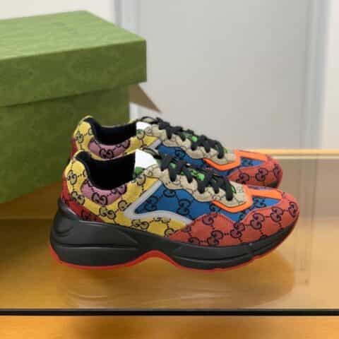Gucci古驰 经典双G字母交织图案G家男女款复古运动鞋