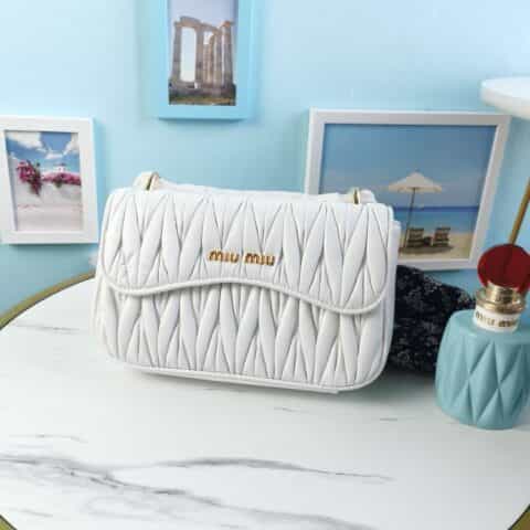 MIUMIU缪缪顶级进口Matelasse小羊皮单肩斜挎包5BD140