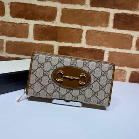 GUCCI古驰1955马衔扣全拉链钱包621889
