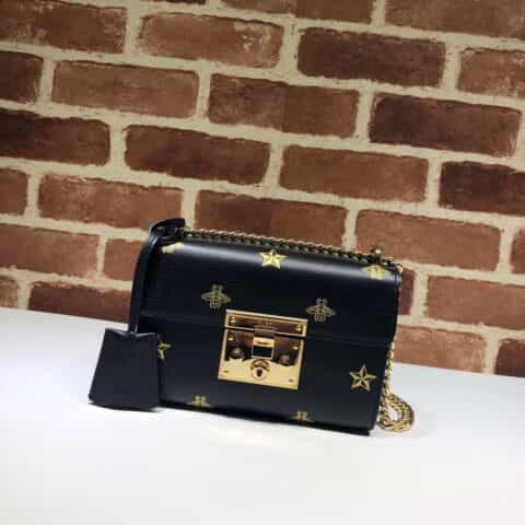 GUCCI古驰Padlock系列蜜蜂星星小号肩背包432182
