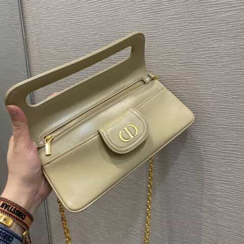 Dior Double小号链条手包 M8642奶油杏