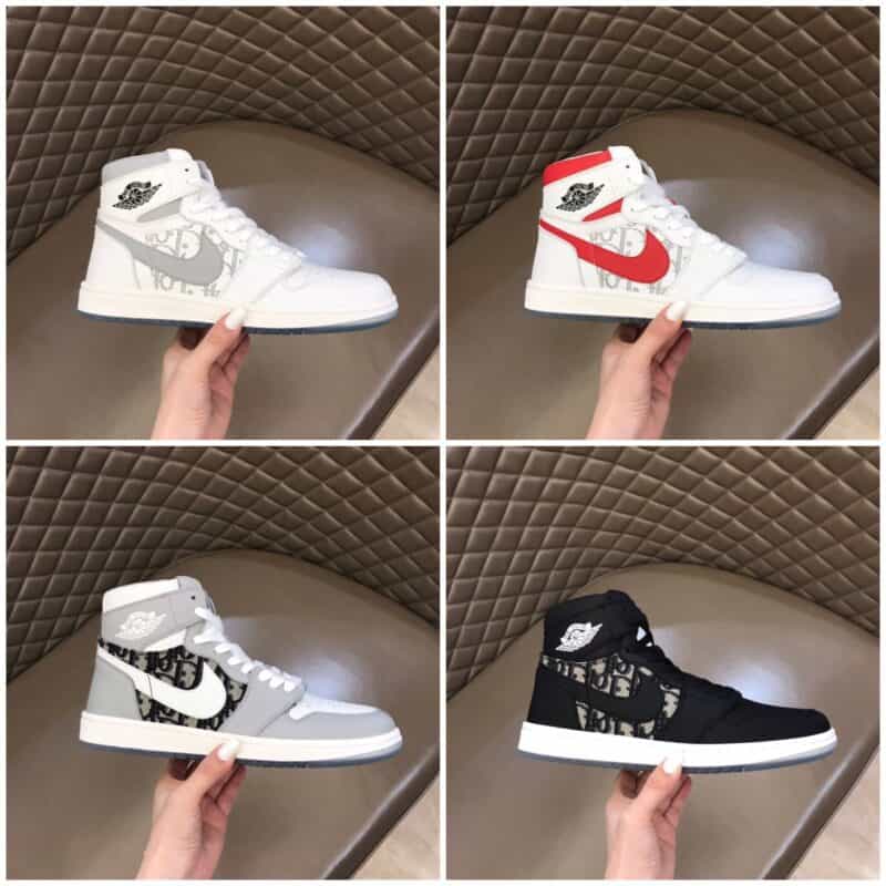 Nike & Dior 由小牛皮制成联名系带低帮休闲运动鞋
