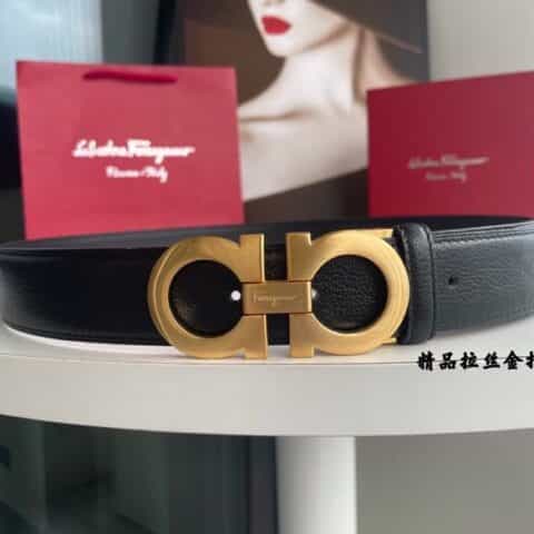 Ferragam菲拉格慕   双面用细腻头层牛皮3.5cm腰带
