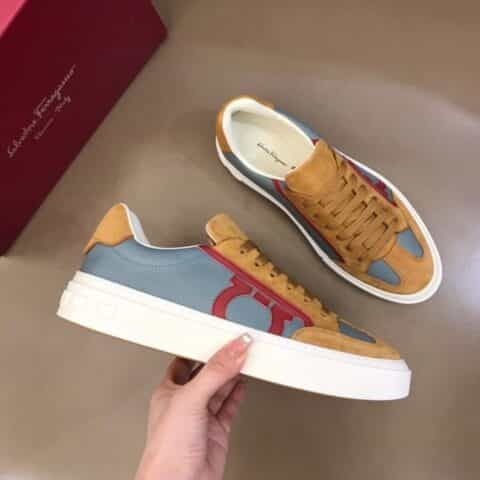 Ferragamo菲拉格慕   进口牛皮男士GANCINI低帮休闲鞋