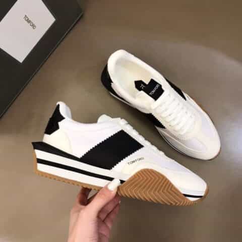 TOMFORD 鞋面头层牛皮撞色男士休闲运动鞋