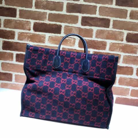GUCCI古驰托特包GG羊毛购物袋598169