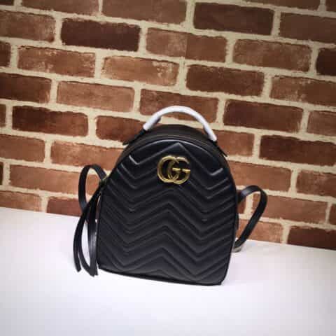 GUCCI古驰18秋冬marmont系列牛皮女士双肩包 476671