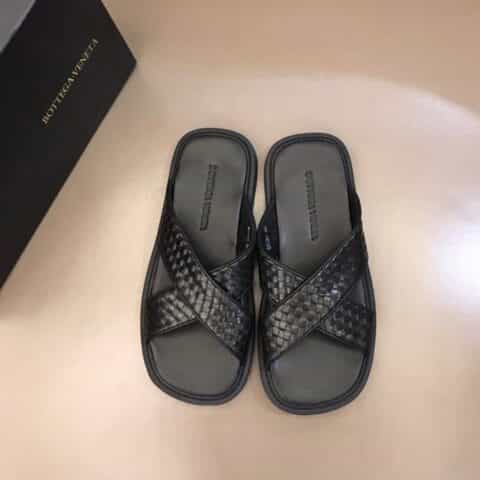 BV葆蝶家 2021春夏真皮编织进口牛皮拖鞋