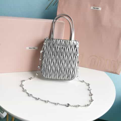 MIUMIU缪缪顶级进口小羊皮最新小托特包5BA220