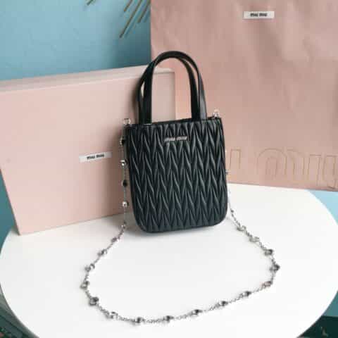 MIUMIU缪缪顶级进口小羊皮最新小托特包5BA220