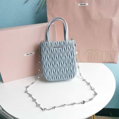 MIUMIU缪缪顶级进口小羊皮最新小托特包5BA220