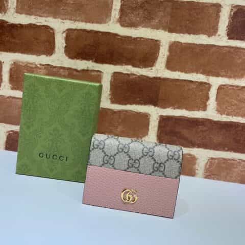 GUCCI古驰啡Pvc拼皮女士短夹658610