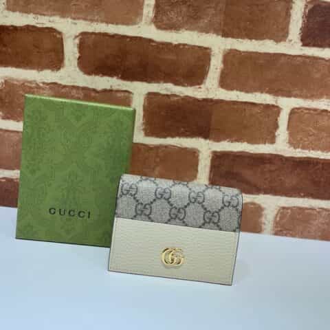 GUCCI古驰啡Pvc拼皮女士短夹658610