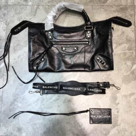 Balenciaga巴黎世家爆裂纹牛皮机车包084228 084669 084332